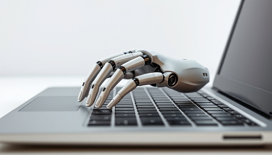 Futuristic robotic hand on laptop keyboard symbolizing algorithmic trading in Africa.