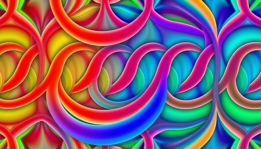 Colorful abstract pattern representing interconnected lines