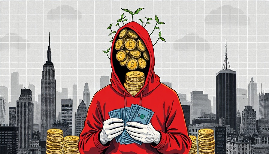 Surreal venture capital illustration in Africa with coins and plants.