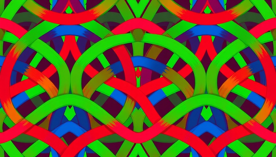 Colorful abstract pattern with intersecting arcs