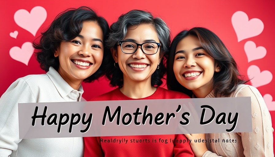 Vibrant Mother's Day promotional poster, AI in Africa theme.