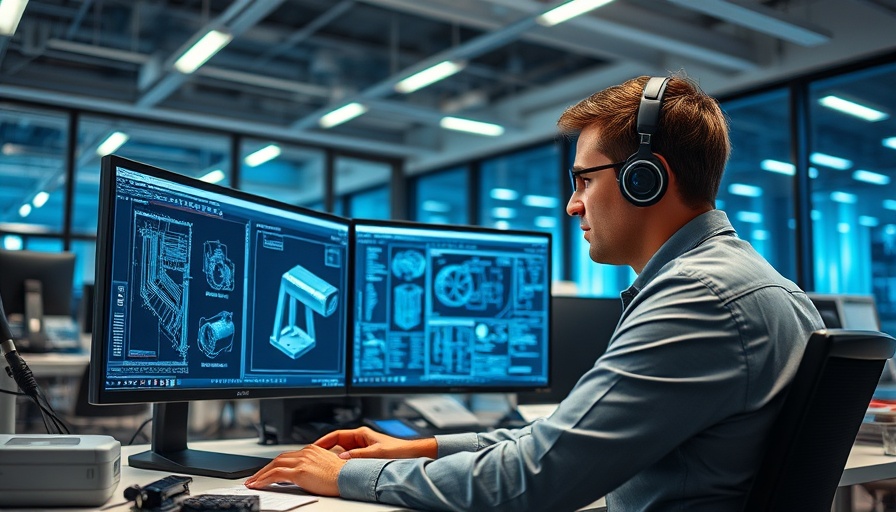 Professional using CAD software in modern office, related to SolidWorks pricing.