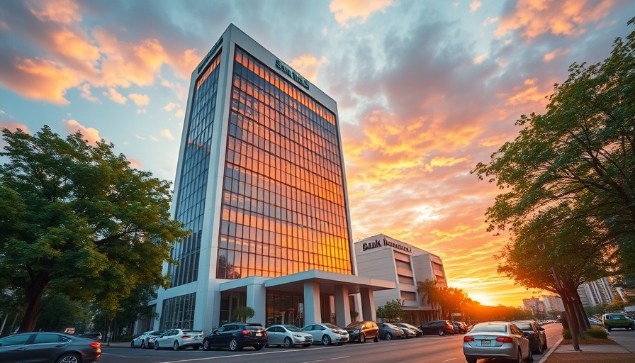 Bank building at sunset highlights removal of bank transfer charges