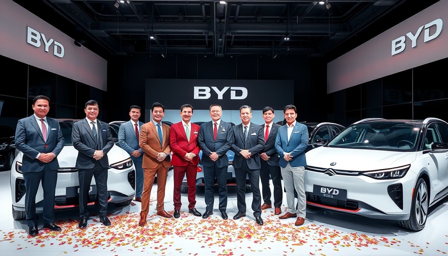 Diverse group at BYD electric vehicles event in Nigeria.