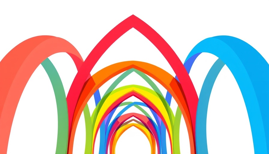 Sudan's War Escalation represented by abstract colorful arches