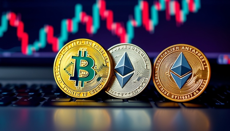Bitcoin and Ethereum coins in front of financial graph, bitcoin mining in Africa.