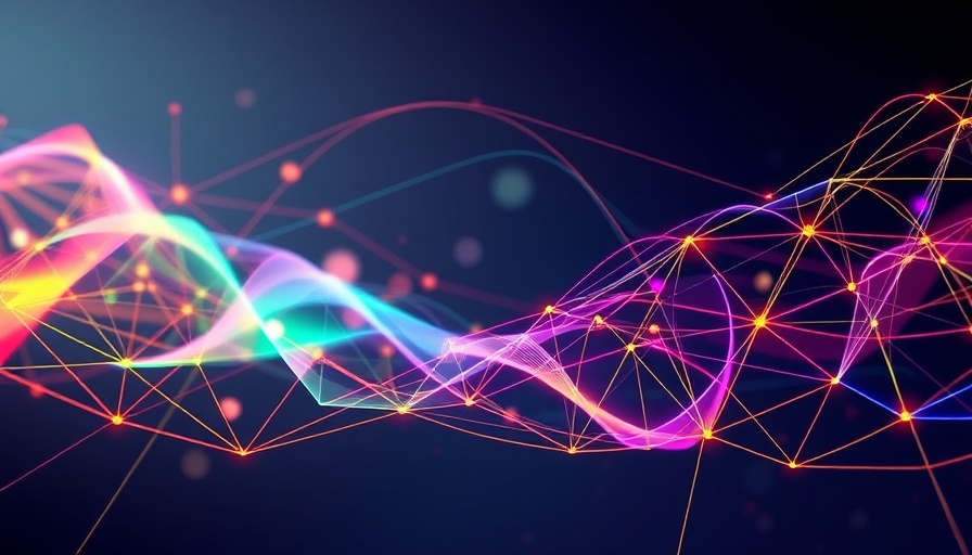Abstract symbol with colorful interconnected lines