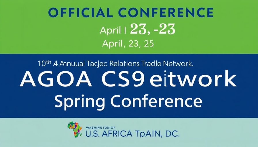 Conference banner for U.S.-Africa Trade Relations event.