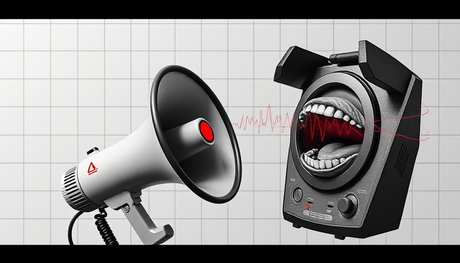 Surreal illustration of Nigerian telecom infrastructure with megaphone and phone.