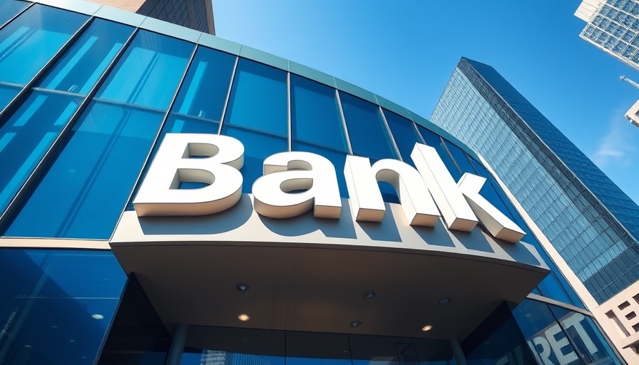 Digital transformation Africa: modern bank with reflective facade.
