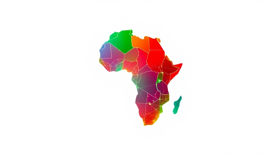 Abstract global trade network representing Africa