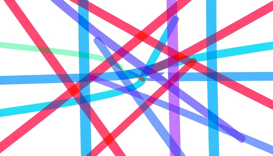 Colorful abstract pattern with intersecting lines.