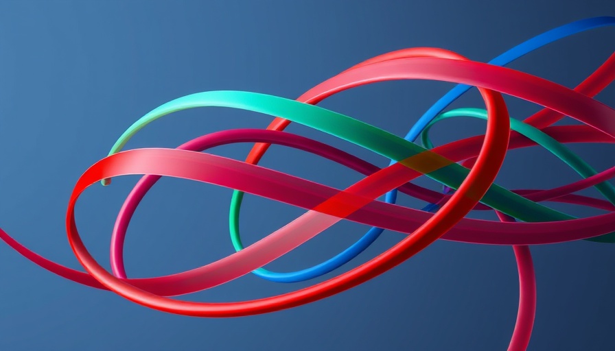 Colorful abstract lines on a plain background