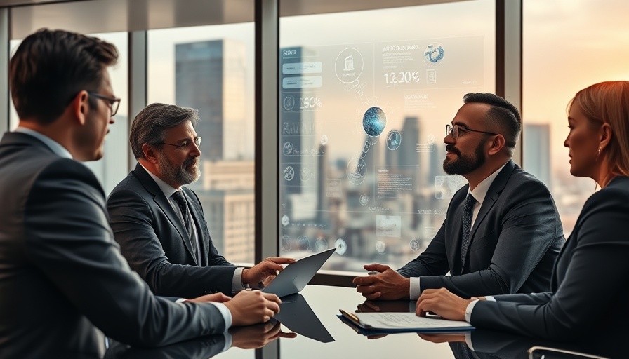 Executives in Africa discussing AI data in a modern office.