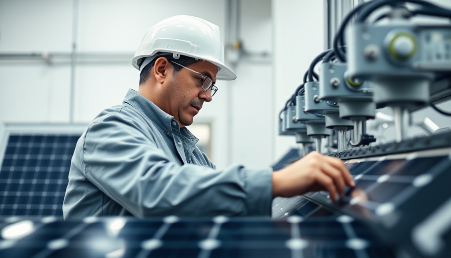 Technician operating machinery in solar manufacturing, highlighting Nigeria's solar manufacturing policies.