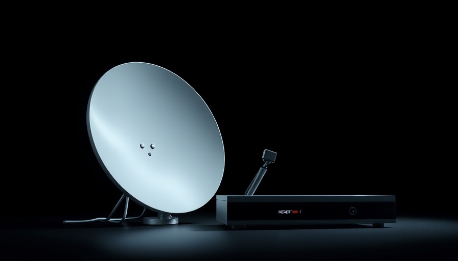 Sleek satellite dish and receiver on black background, Airtel Africa partners SpaceX.