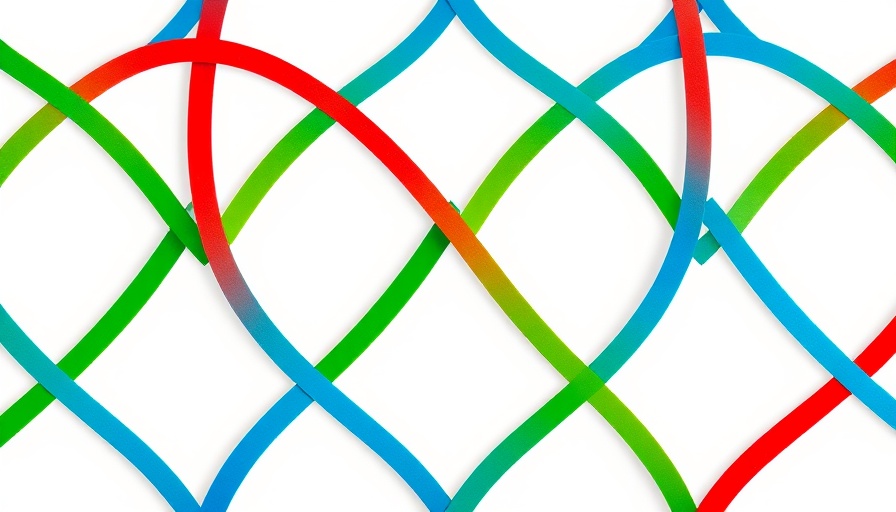 Abstract pattern symbolizing Rwanda industrial production growth with colorful interwoven lines.