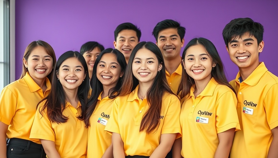 OyaNow food delivery team in Nigeria smiling together in yellow uniforms.
