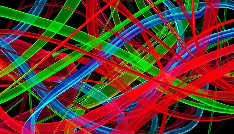 Colorful abstract logo with interwoven lines.