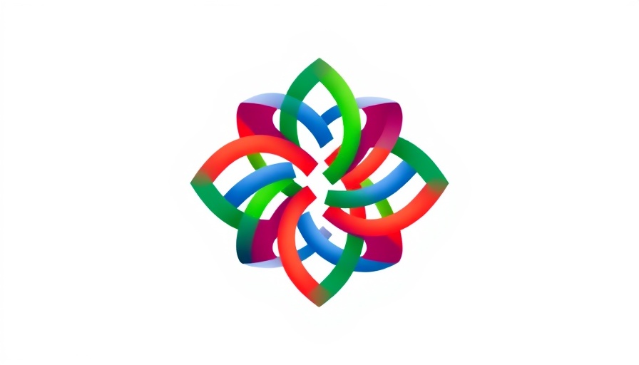 Colorful abstract logo with interwoven lines in Nigeria context.