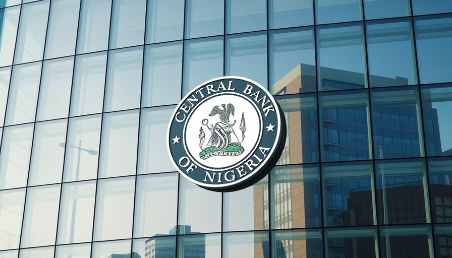 Central Bank of Nigeria emblem on glass building, CBN licenses in Nigeria.