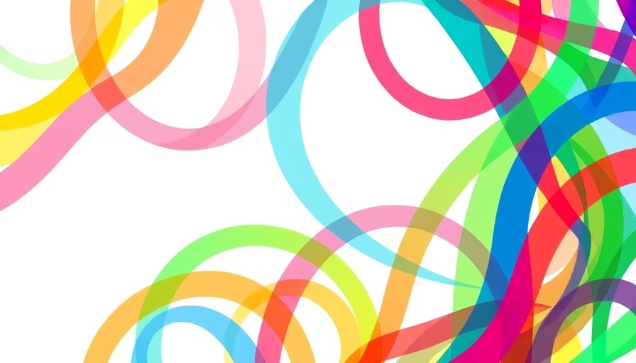Colorful abstract pattern with vibrant arcs representing unity and collaboration.
