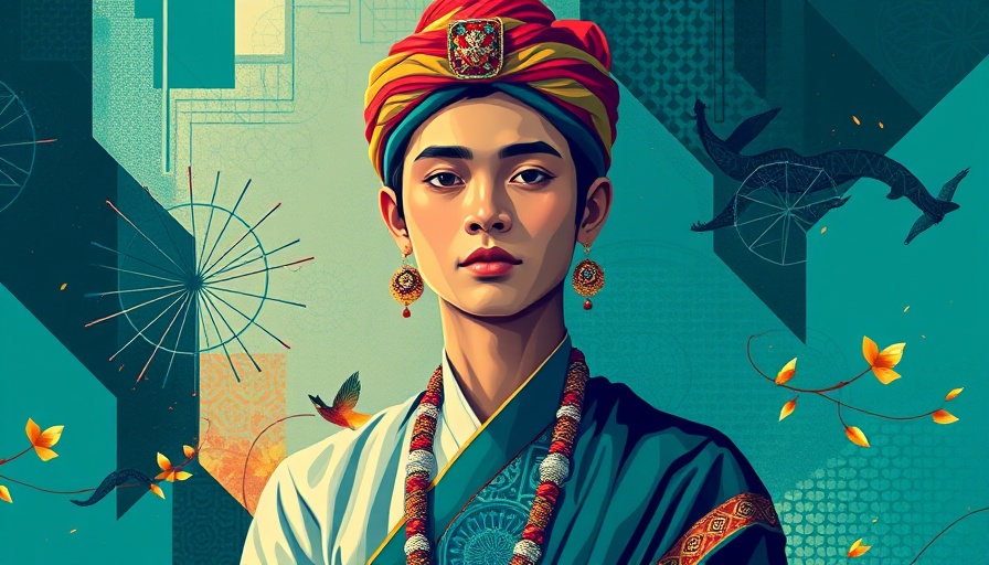 Artistic representation with geometric patterns, AI in Africa theme.