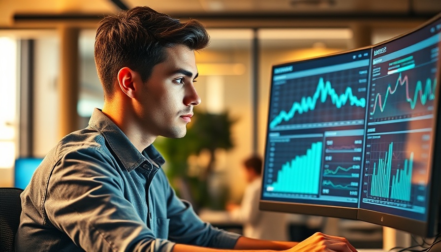 Young man focused on digital charts for affiliate marketing success in Africa.