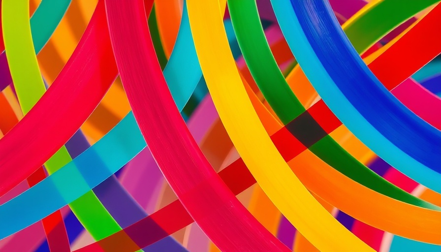 Abstract colorful lines intersecting in a vibrant pattern