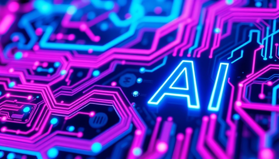 Futuristic AI design with neon circuit board, AI in Africa