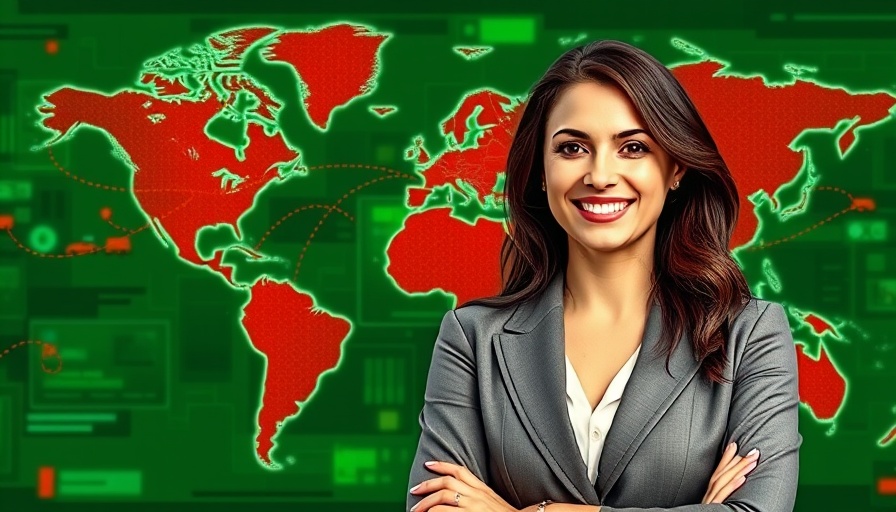 Legal Tech Africa concept with smiling woman and world map.