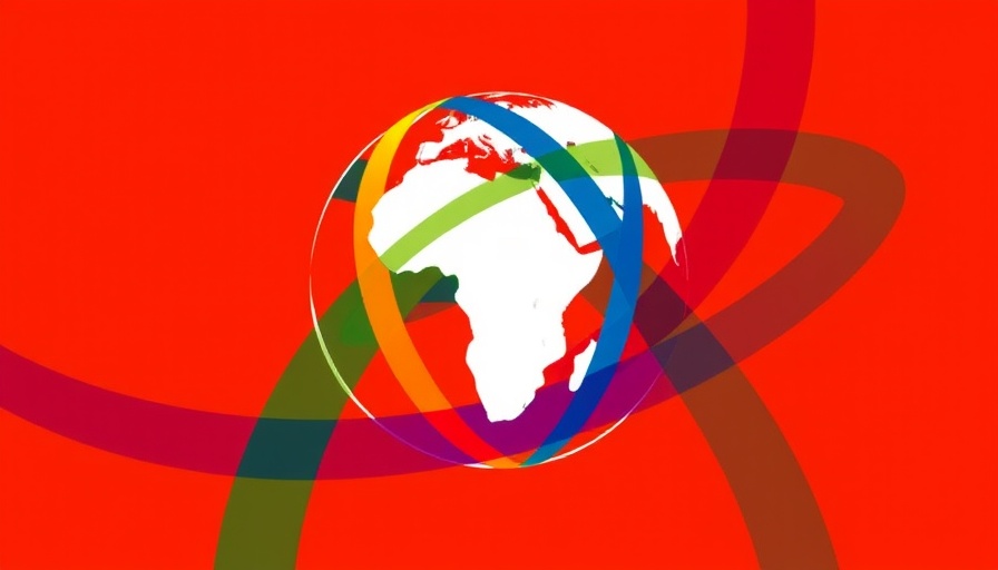 Colorful abstract lines representing Africa's role in global trade.