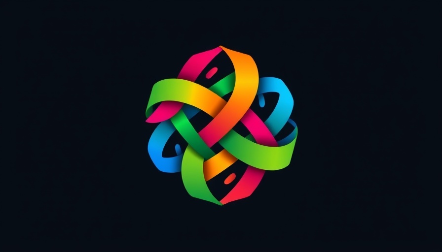 Colorful woven logo design with abstract pattern