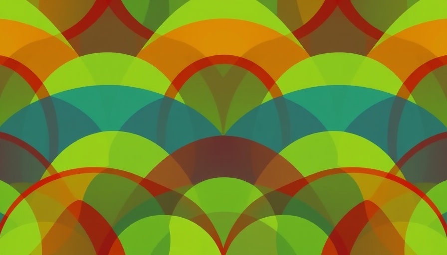 Abstract pattern with colorful overlapping arcs