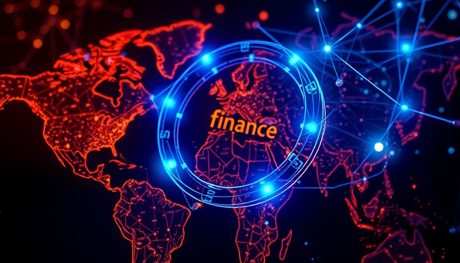 Fusion of technology and finance over world map, symbolizing AI in Africa.