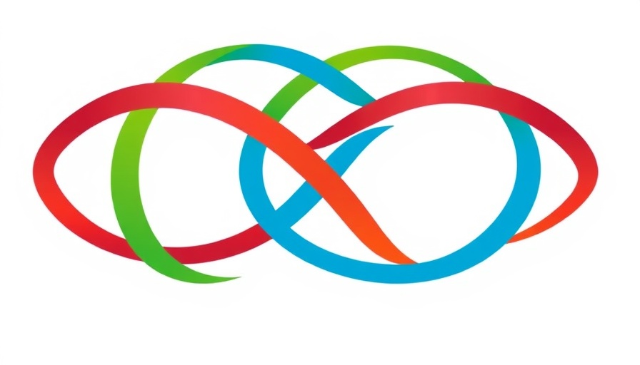 Colorful interwoven abstract logo.