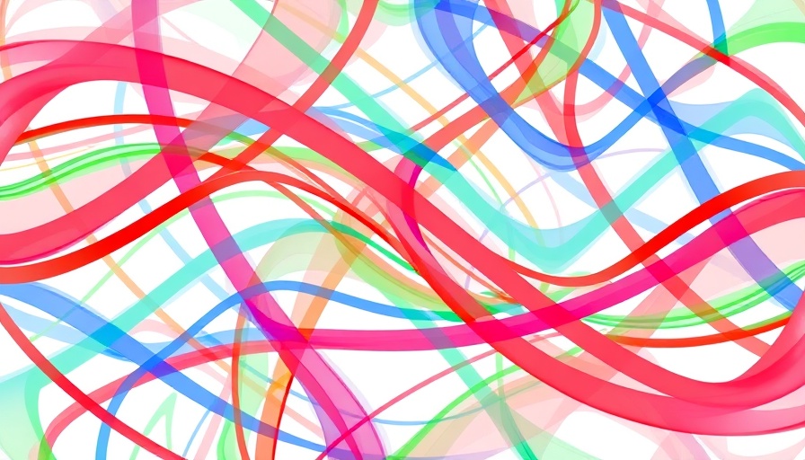 Abstract colorful intertwined lines with dynamic pattern