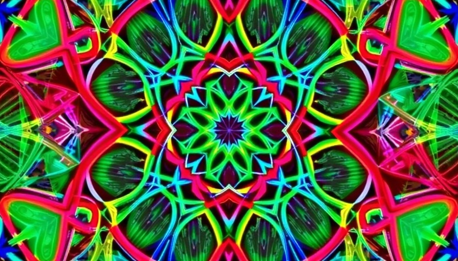 Abstract pattern with interwoven colorful lines representing Egyptian sporting spirit.