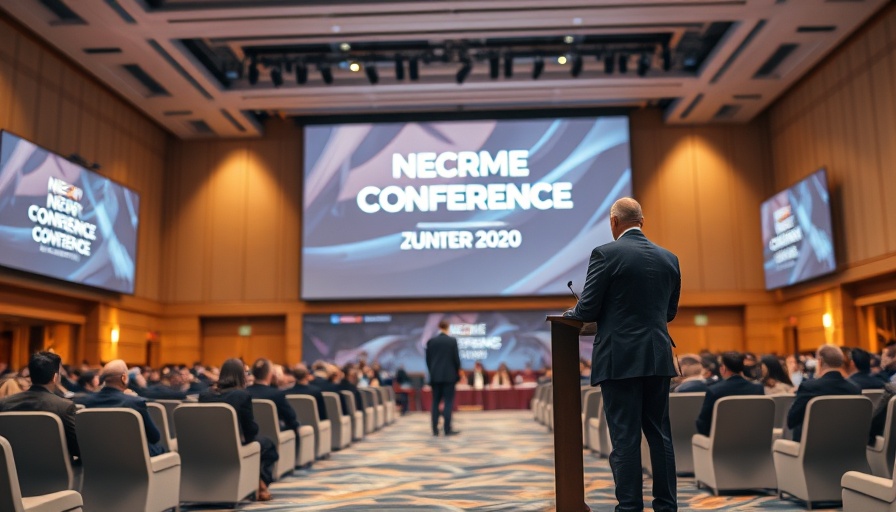 Speaker at African economic conference podium, AI in Africa.
