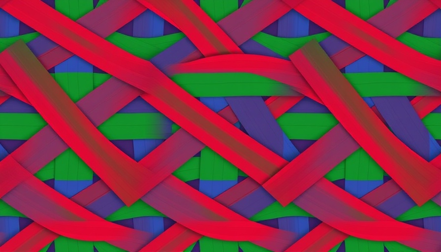 Abstract woven pattern with colorful stripes