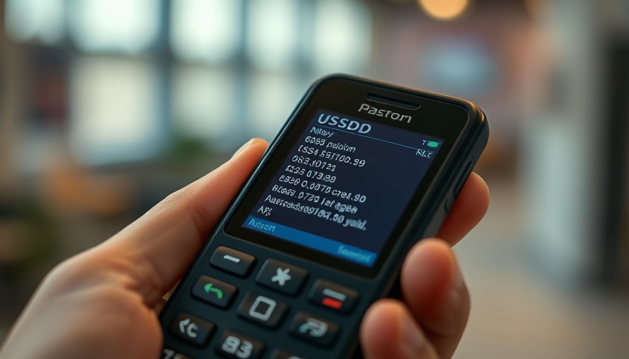 Close-up of phone showing USSD code in Nigeria, new billing model focus.