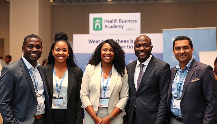 Professionals at Nigeria healthcare event with Health Business Academy backdrop