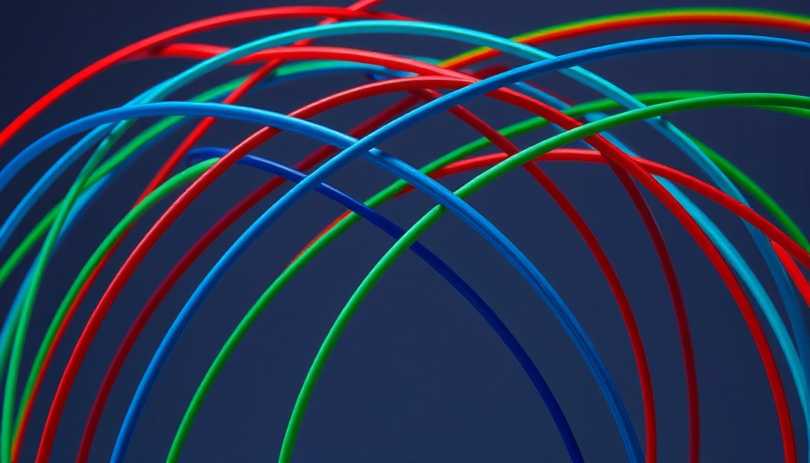 Abstract multicolored lines forming a modern weave pattern