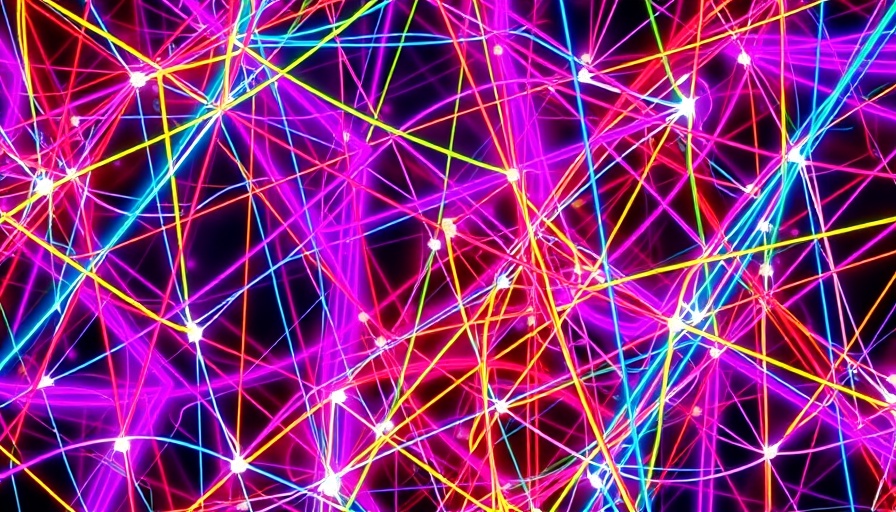 Abstract colorful network lines representing Rwanda internet penetration rate.