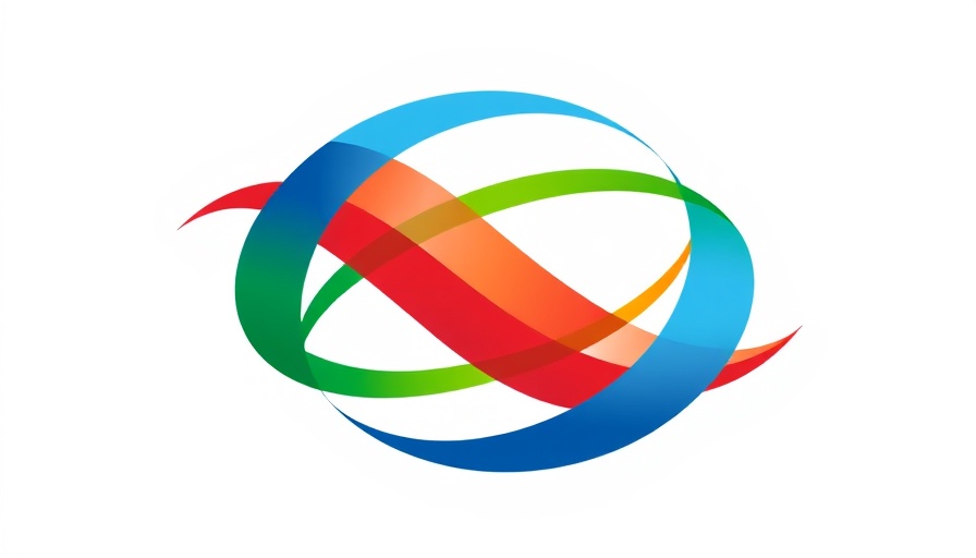 Vibrant abstract logo symbolizing connections in bold colors.