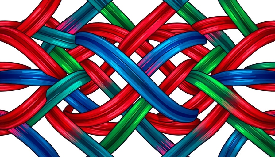 Abstract multicolored weave pattern symbolizing unity and diversity.