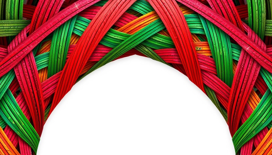 Abstract representation of interwoven multicolored lines.