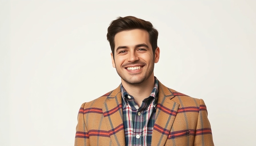 Confident man in a plaid suit showcasing digital transformation in Africa