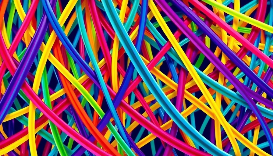 Abstract pattern with interwoven colorful lines symbolizing unity.