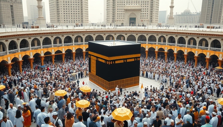 Kaaba Kiswa replacement ceremony with pilgrims gathering.